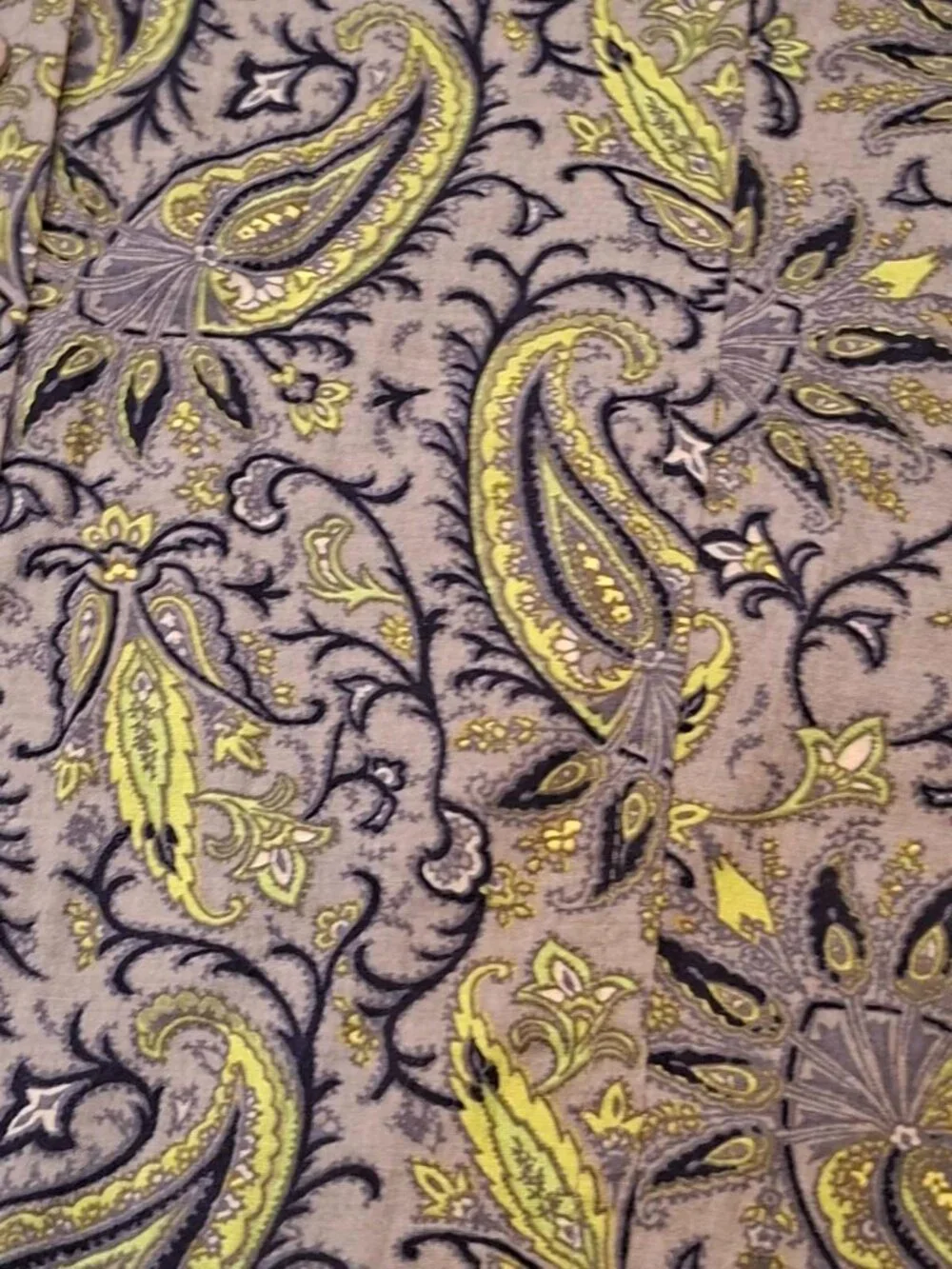 Michael Kors Gray Green Paisley 100% Cotton Button‑Up Button-Down Shirt Size L - Picture 3 of 10